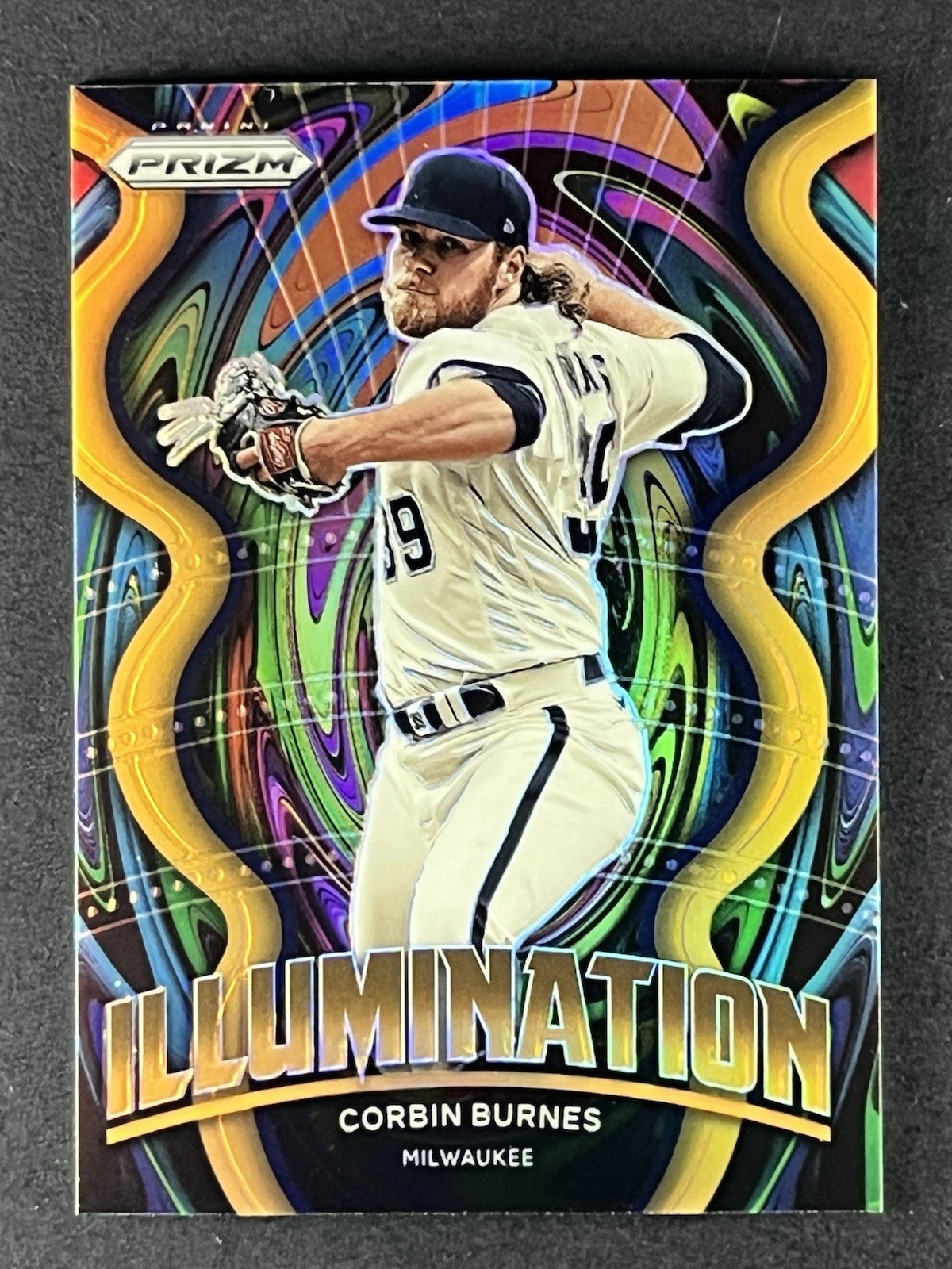 2022 Panini Prizm - Illumination Neon Orange Prizms #IL-4 Corbin Burnes /100