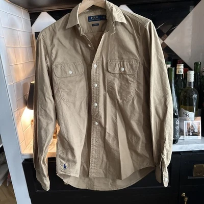Polo Ralph Lauren Men’s Military Field indian Cotton Shirt Khaki Tan Size SP - Image 1 of 4
