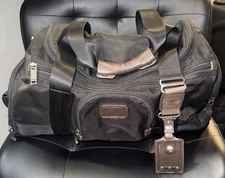 TUMI Duffle Alpha Black / Brown Ballistic Nylon Carry On Gym Bag 22351HKH