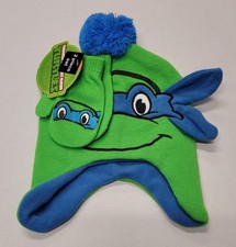 Beanie Cap - Teenage Mutant Ninja Turtles TMNT Leonardo Leo Mitten Set Hat NEW