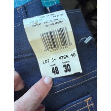 Vintage Key Industries Men 48x30 Stretch Denim Jeans Made in USA Dark Wash 14 oz