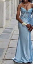 Light Blue Prom Dress Size Small Sleeveless Mermaid Style Formal Dress