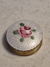 Antique Small Enamel Pill Box