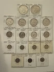 Lot of 17 SILVER US Coins - Peace Dollar - Franklin Half - 1964 Kennedy - Coin