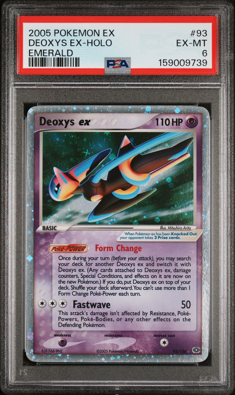 2005 POKEMON EX EMERALD #93 DEOXYS EX-HOLO PSA 6