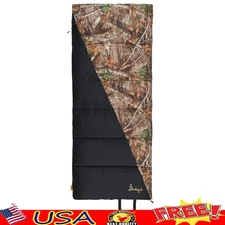 35-Degree Rectangular Outdoor Camping Sleeping Bag 33"x77" Oversized Zipper