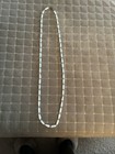 VTG 46” Milky White Glass Beaded Flapper Style Necklace Filigree Clasp — photo 2