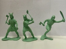 Vintage Louis Marx 2.25" Light Green Vikings (3 Figurines)