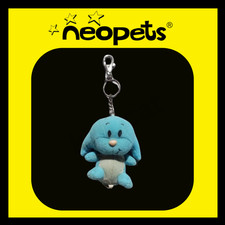 Vintage 2002 Neopets Blue Kacheek Plush Keychain Snap Toys Rare Collectible