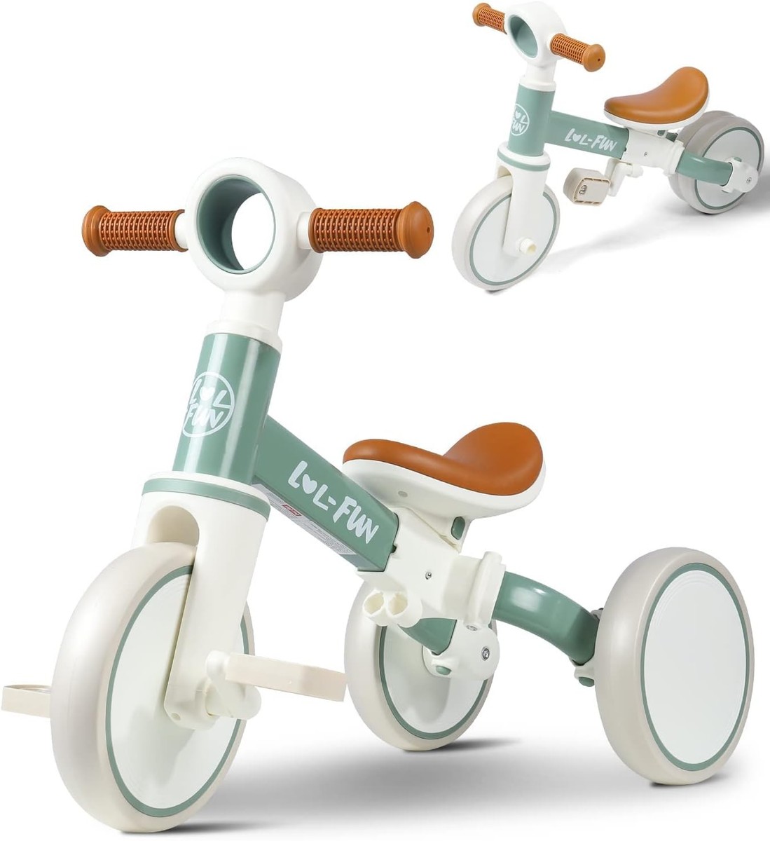 LOL-FUN Toddler Balance Bike Years Old 4IN1 Baby Bicycle to