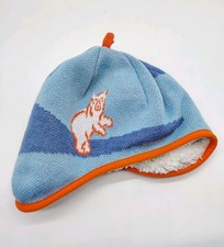 Patagonia 5T Kids Reversible Beanie Polar Bears Play Big Sky Blue pattern