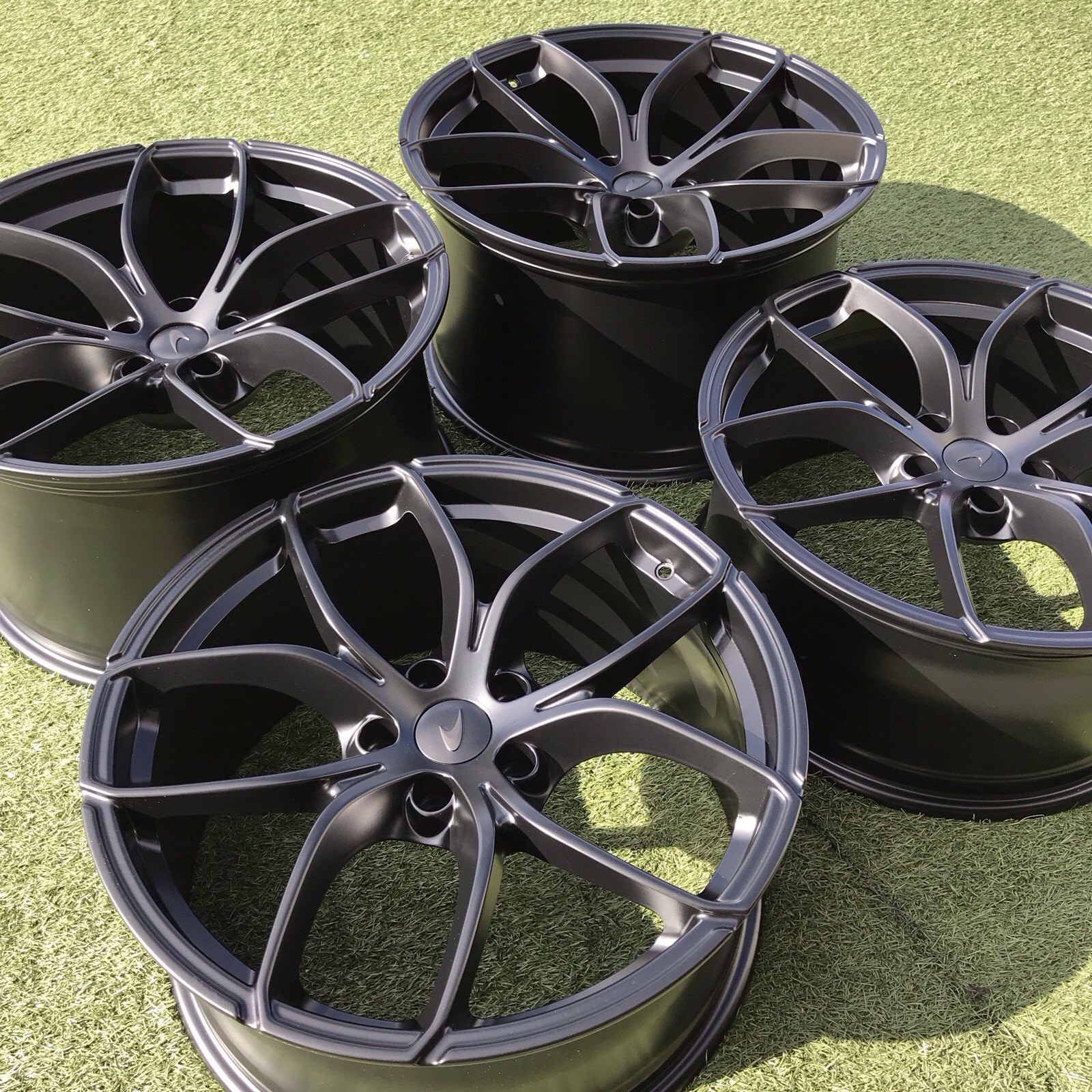 19 20 MCLAREN RIMS OEM STOCK FACTORY SET 4 720S WHEELS GENUINE Satin Black