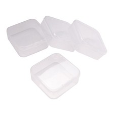 Small Clear Plastic Beads Storage Containers Box with Hinged Lid for8546