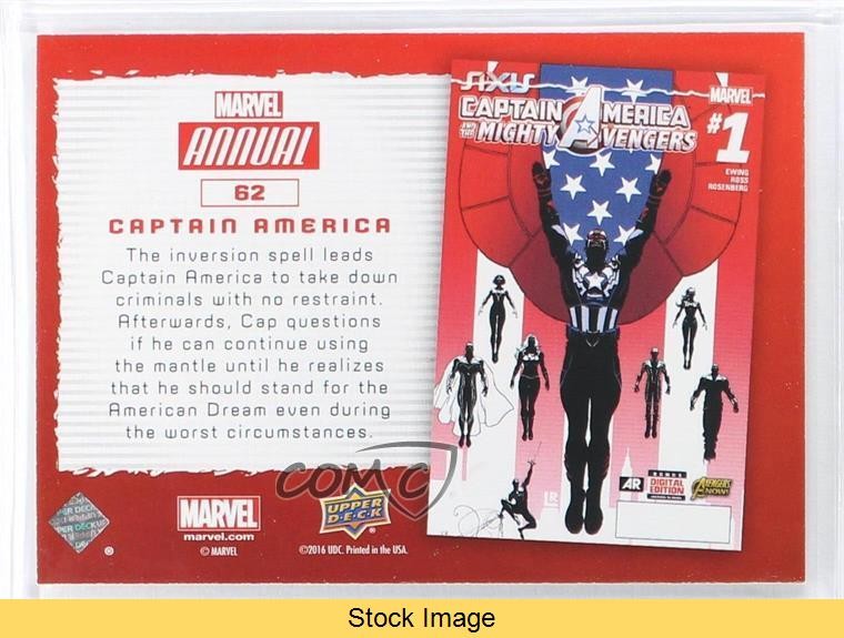 Readable Text Design 2016 Upper Deck Marvel Annual Gold Captain America #62 READ 02mb | eBay