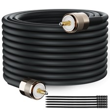 Ham Radio CB Coax Cable 50 Ohm RG58 Coaxial Cable 20 Ft, UHF Male PL-259 Low ...