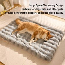 Fluffy Pet Bed Mat Ultra Soft Comfort Keep Warm Plush Dog Kennel Mat Bed Pad