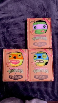 Fuggler TMNT Limited Edition Glow in the Dark Plush Lot of 3 - Leo/Don/Mike