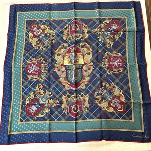 Gucci Foulard Bleu Vert Soie à carreaux, à pois Femme France 115262
