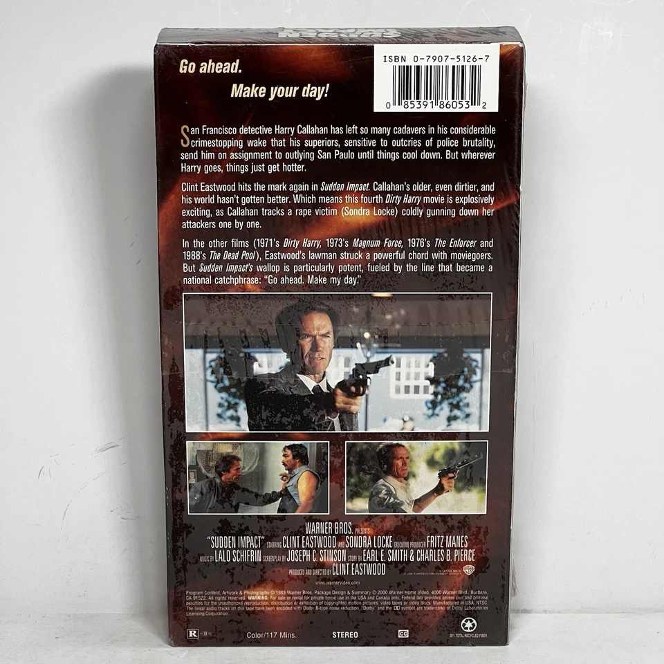 Sudden Impact VHS New Sealed Dirty Harry Clint Eastwood - Image 2 of 4