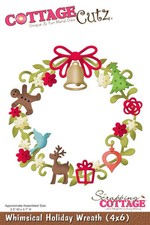 Fustelle Big Shot Sizzix Cottage Cutz 4x6 Whimsical Holiday Wreath