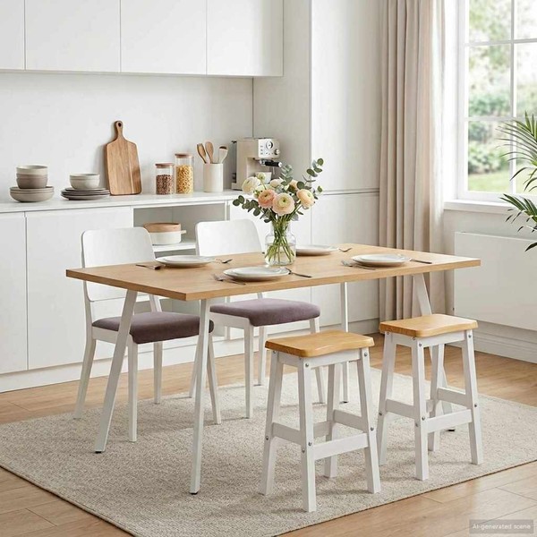 Vidaxl Hoher Barhocker Ekai 2 Pcs Weiß 40 X 29 X 63 Cm Neu-image