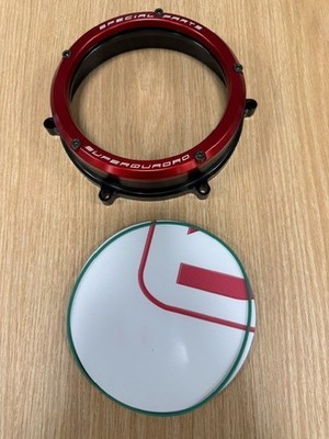 Ducati 959/1199/1299 Panigale DucaBike Clear Clutch Cover Bk/Rd part #CC119902DA