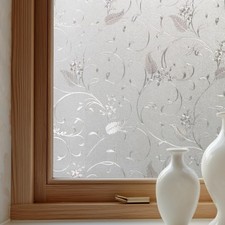 OHTMERU Stained Glass Window Privacy Film, Static Cling Door Bathroom, 23.6x78.7