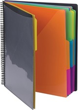 Smead Project Organizer, 24 Pockets, Grey with Assorted Bright Tabs, Tear