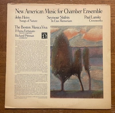 New American Music for Chamber Ensemble -Heiss. Shifrin. Lansky.