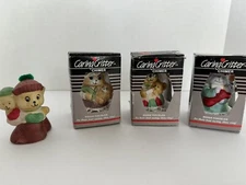 Set of 3 Caring Critter Chimers Bisque Porcelain In Box And One With Out Ringer