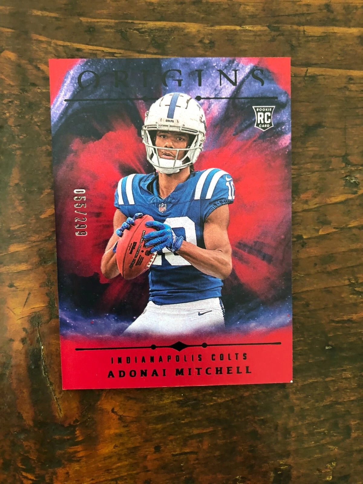 2024 Panini Origins - Rookies Holo Red #108 Adonai Mitchell /299 (RC)