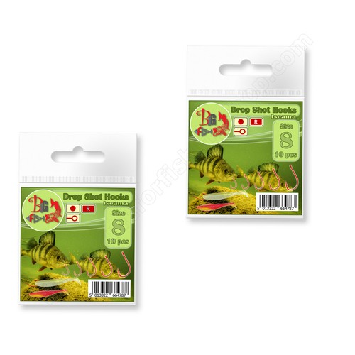 Drop Shot Hooks Wide Gap RED Perch Fishing Soft Lures Micro Fish Bait Rigs Kit - Picture 22 of 23