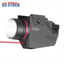 Tactical LED Flashlight Red Laser Sight Combo Fit 20mm Rail Pistol Glock 17 19et