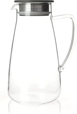 FORLIFE 838-A-CHC Flask Glass Iced Tea Jug, 64 oz, Charcoal,Jugs & Pitchers