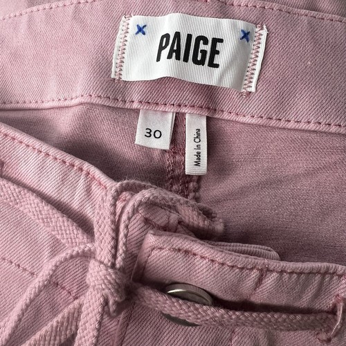 PAIGE Christy Vintage Garden Rose Pink Denim High Rise Cargo Jeans Sz 30 NWT - Picture 11 of 13