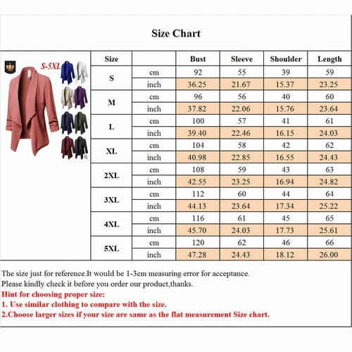 Womens Lightweight Classic Draped Open Front Blazer with Plus Size Ladies Jakcet - Picture 3 of 37