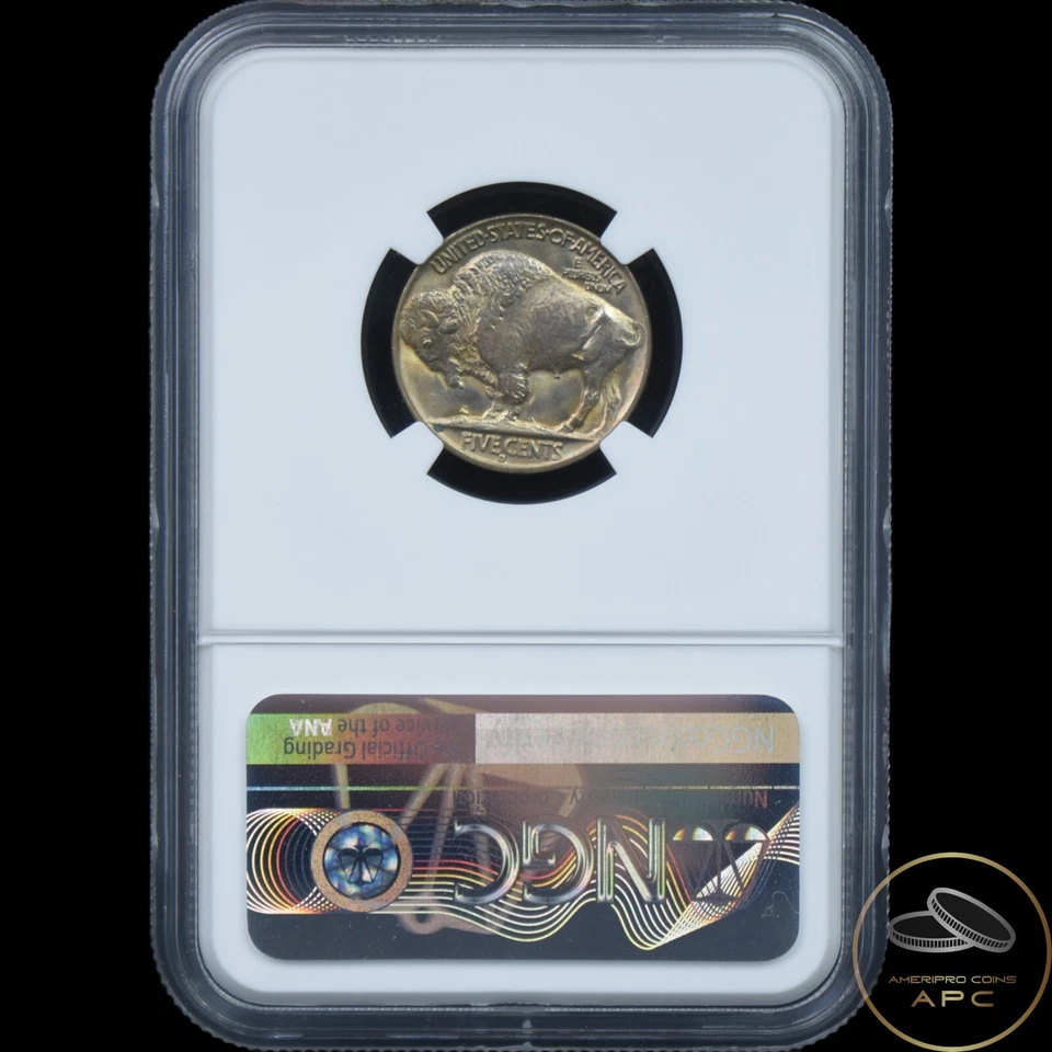 1938 D Buffalo Nickel 5C NGC MS66 Beautiful Toning - Image 2 of 2