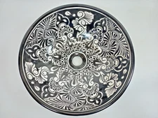 14" round TALAVERA VESSEL SINK Mexican handmade ceramic bathroom basin, folk art