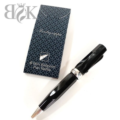 Montegrappa Micra Black Resin Sterling Silver 925 Ballpoint Pen wz/Box&Refill