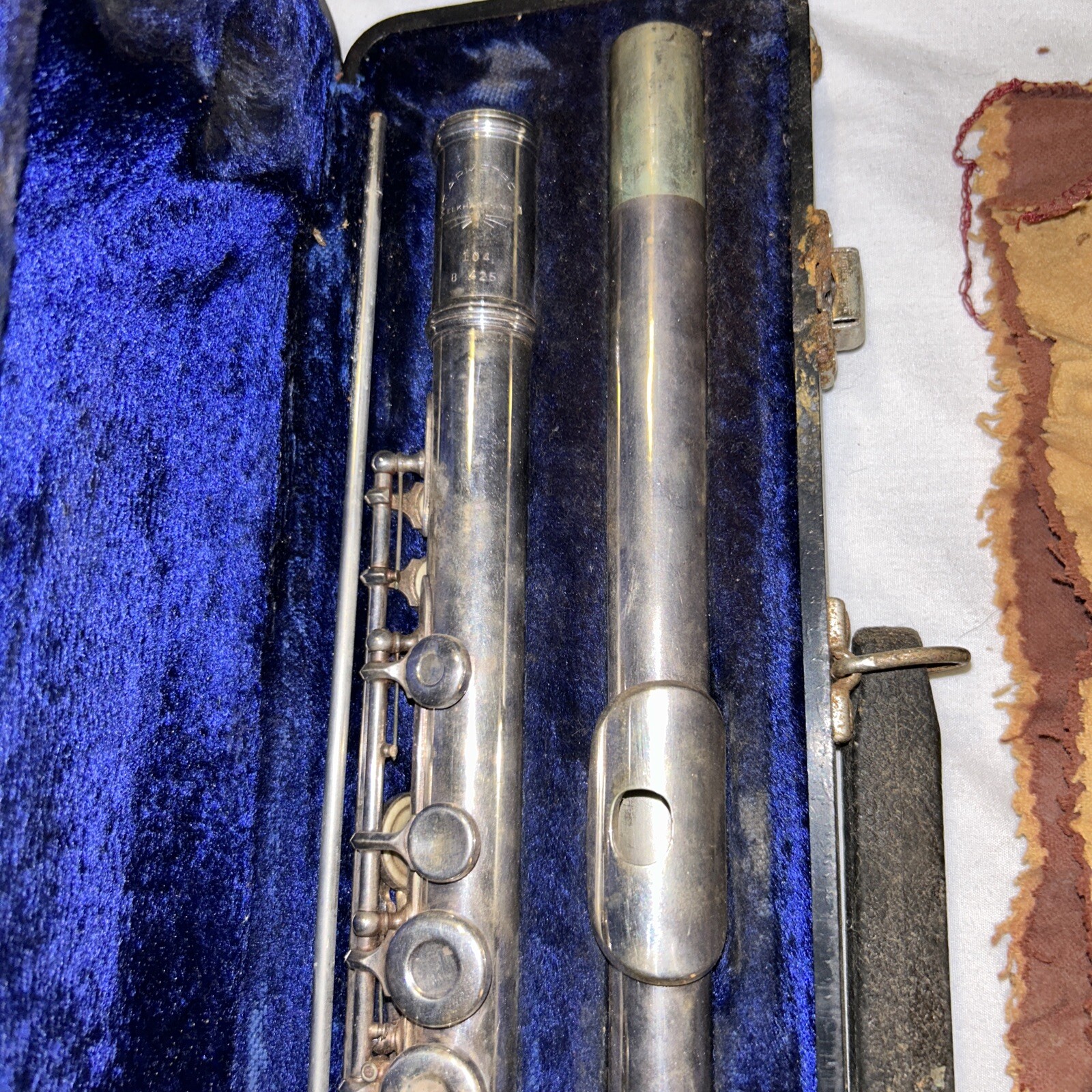 Vintage Armstrong USA Elkhart Ind Silver Flute Model 104 8 425 w/hard