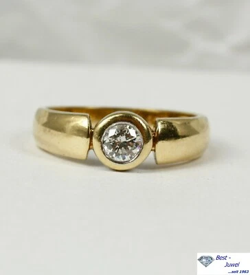 Solitär Ring, 585 Gelb- Weißgold, Brillant 0,33 Carat, feines Weiß, si - Bild 1 von 4