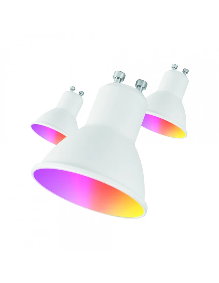 Pack 3 Bombillas Muvit GU10 400lm, 5.5W, RGB+CCT, D50*H56 - Imagen 1 de 1