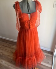 Orange Tulle Prom Dress 