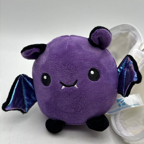 5” Zip-up Halloween Keychain Ghost Case w/ Bat Purple Plush Inside New - Picture 4 of 5