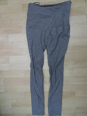NEW LOOK GRÖSSE 10 DAMEN SKINNY HOSE SKINNG SCHWARZ WEISS KARIERT SEHR GUTER ZUSTAND KAUM GETRAGEN