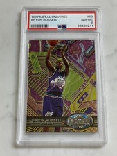 1997 Metal Universe Bryon Russell PSA 8 Utah Jazz