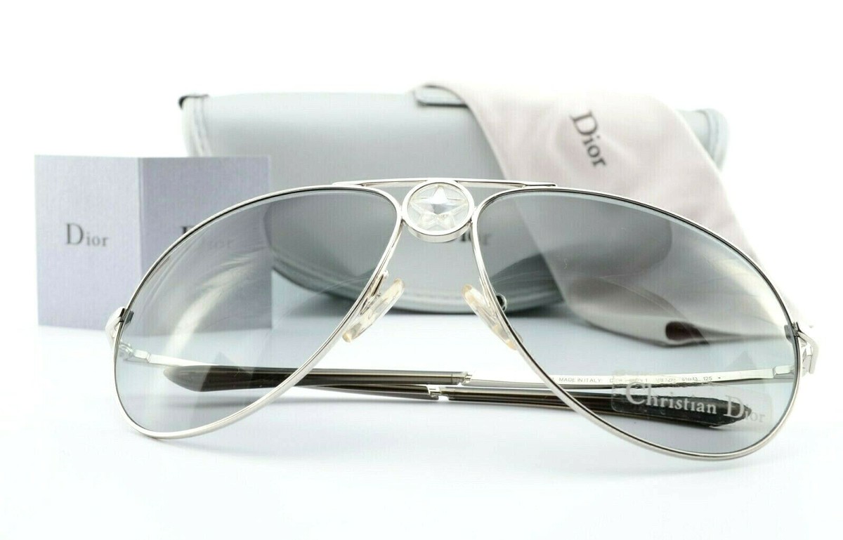 CHRISTIAN DIOR Sunglasses Hippy 1 YB7ZR 61-13 S-M Silver Luxury