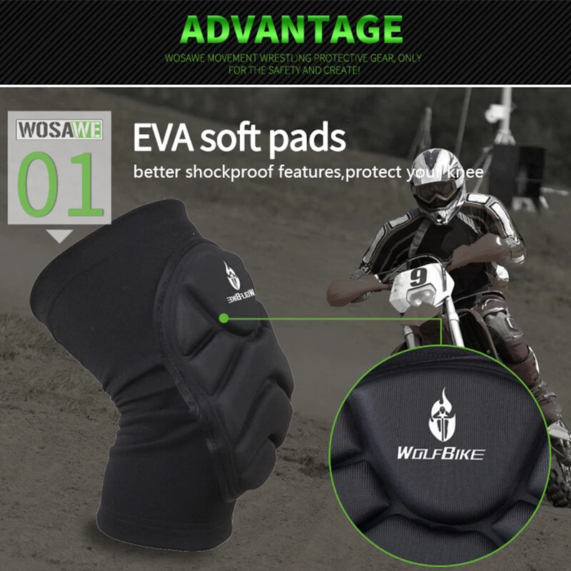 WOSAWE Cycling Knee Pads Elbow Brace Guards Set BMX MTB Bike Protective Gear - Image 4 of 4