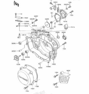 カツページ 1986-1987 Kawasaki KXT250 Tecate 11009-1630 STATOR Generator Cover