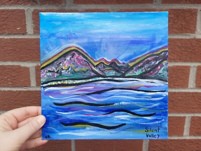 Silent Valley Mourne Mountains Original Acryl Gemälde auf Leinwand. 